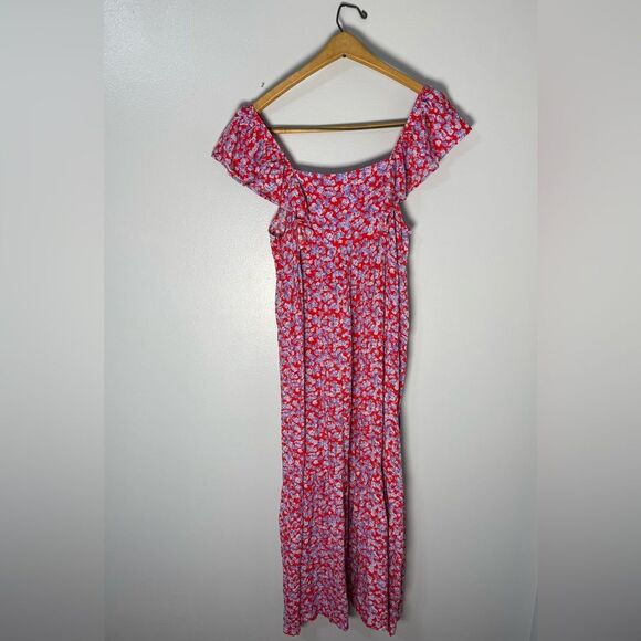 Zara Floral Ruffle Sleeve Maxi Dress | S - Picture 2 of 4